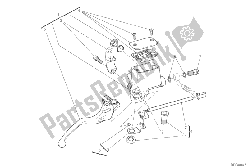 Todas as partes de Bomba De Freio Dianteiro do Ducati Scrambler Icon USA 803 2019